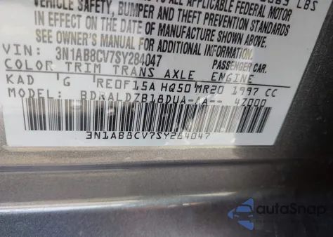 2025 Nissan Sentra Sv from USA, damaged, VIN 3N1AB8CV7SY284047